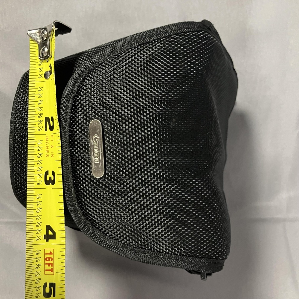 Canon Compact Camera Case Black Nylon Padded Bag Pouch Belt Loop Zip Closure - Picture 6 of 8